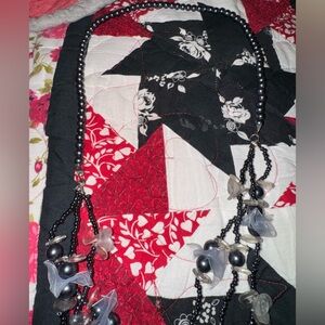 Elegant Black and Silver Beaded Necklace